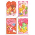 Kit 4 Mini-Cartões de Mensagem Valentines Antigo Importado Ursinhos Carinhosos