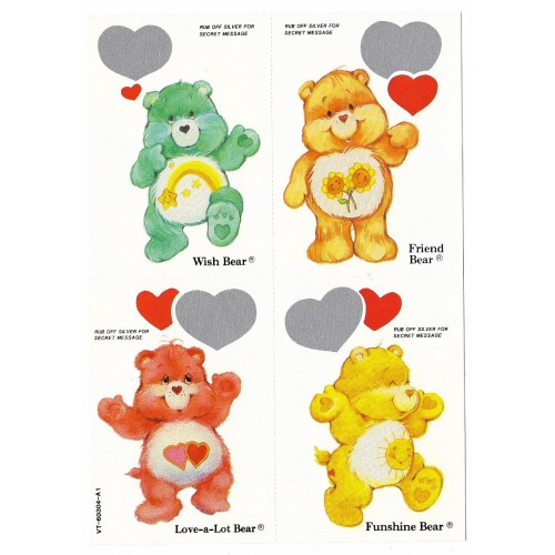 Kit 4 Mini-Cartões de Mensagem Valentines Antigo Importado Ursinhos Carinhosos3