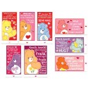 Kit 8 Mini-Cartões de Mensagem Valentines Antigo Importado Ursinhos Carinhosos