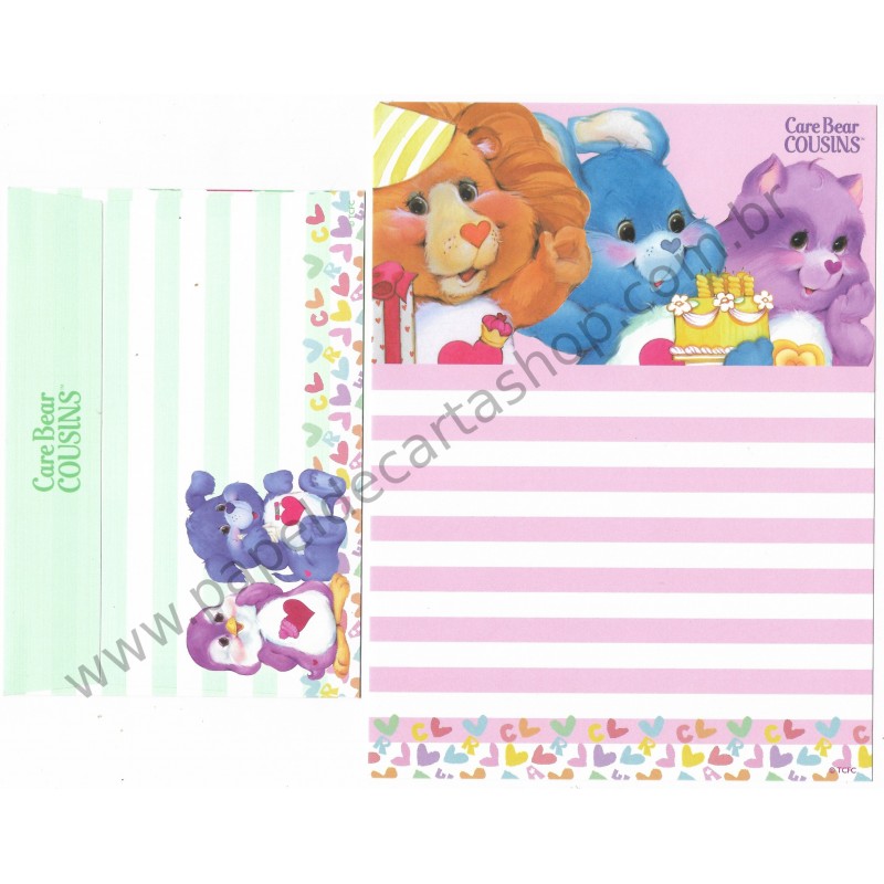 Conjunto de Papel de Carta Importado Care Bears Cousins 2