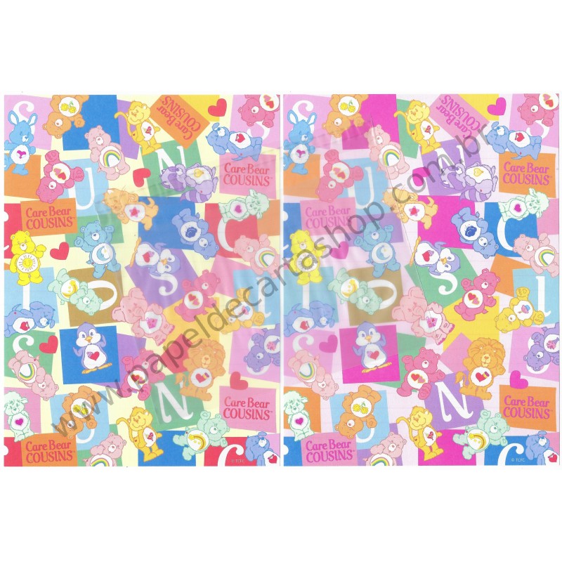 Conjunto de Papel de Carta Importado Care Bears Cousins 4