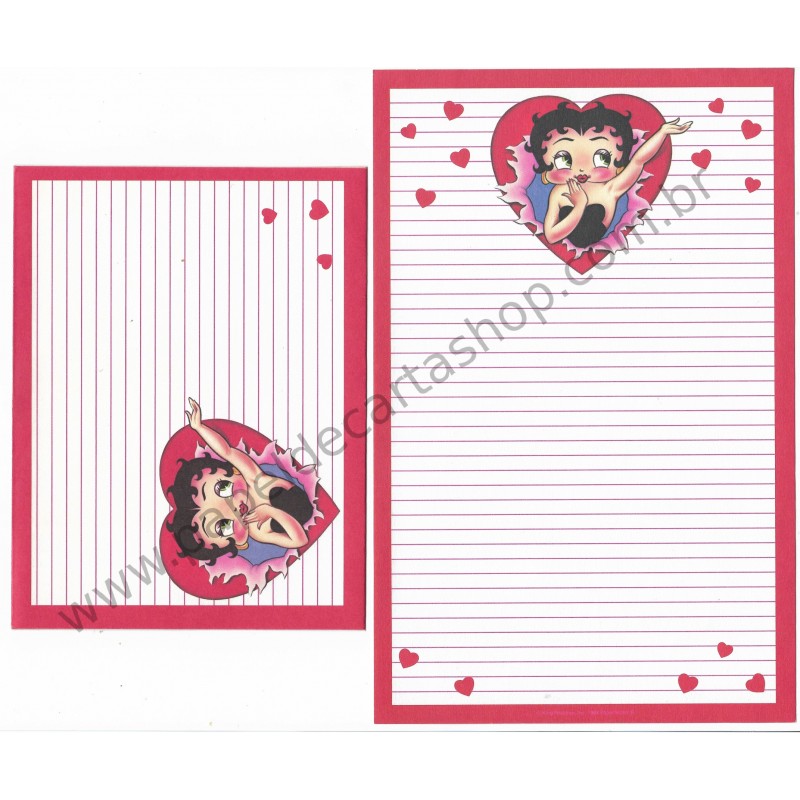 Conjunto de Papel de Carta IMPORTADO Betty Boop RED