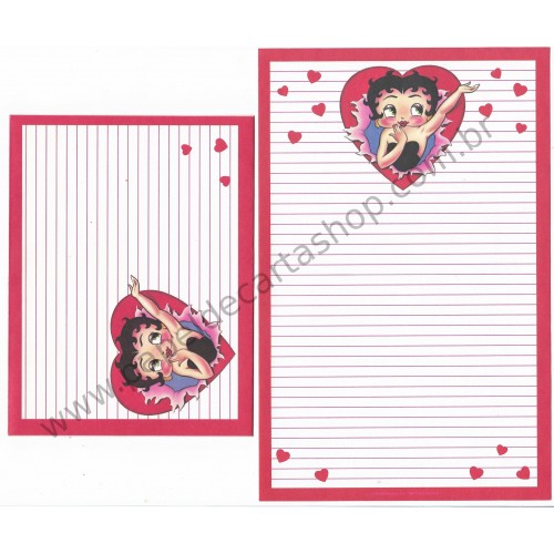 Conjunto de Papel de Carta IMPORTADO Betty Boop RED