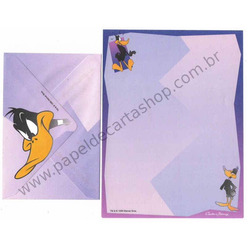 Conjunto de Papel de Carta Antigo Importado Looney Tunes Patolino Warner