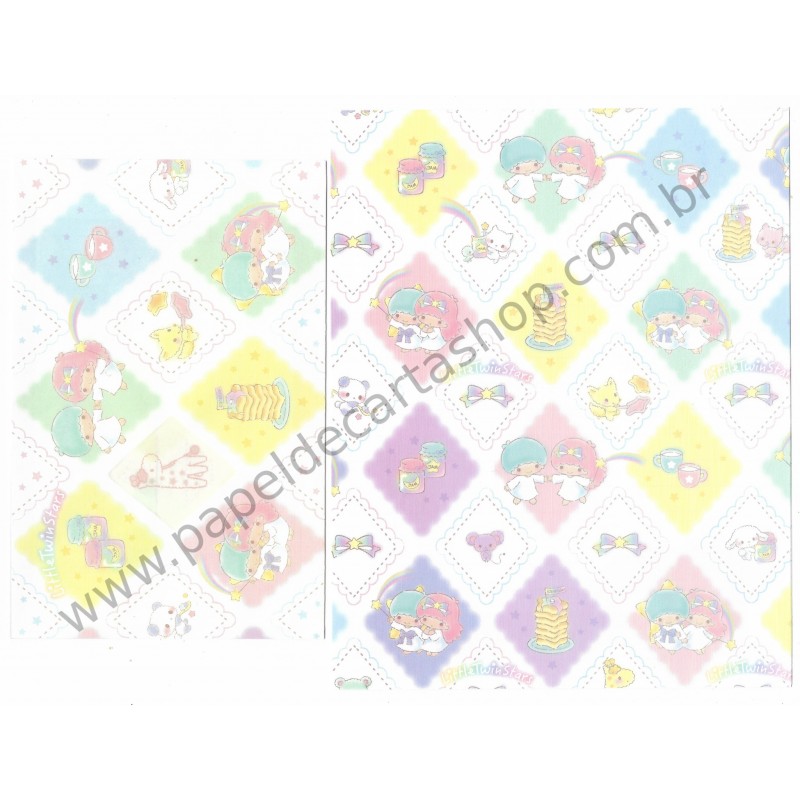 Ano 2018. Conjunto de Papel de Carta Little Twin Stars Sanrio