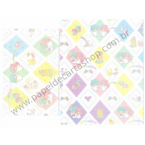 Ano 2018. Conjunto de Papel de Carta Little Twin Stars Sanrio