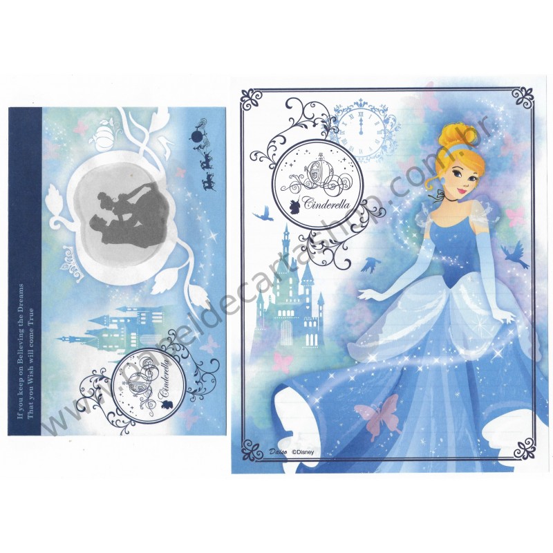 Conjunto de Papel de Carta Cinderella Disney Daiso