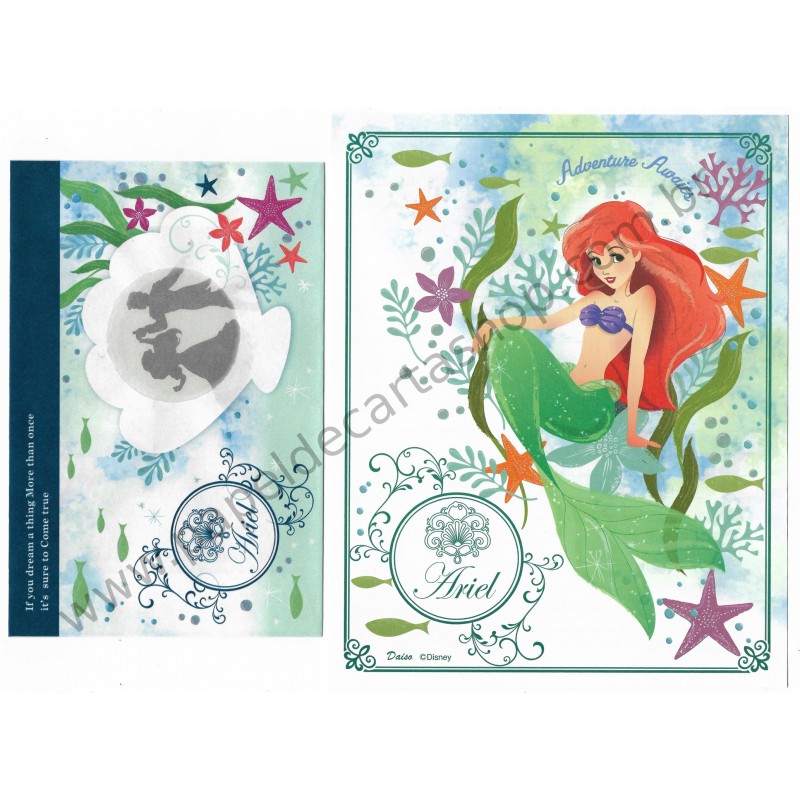 Conjunto de Papel de Carta Ariel Disney Daiso