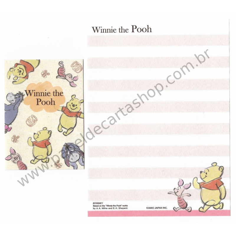 Mini Conjunto de Papel de Carta Disney Pooh Bee2 - Kamio Japan