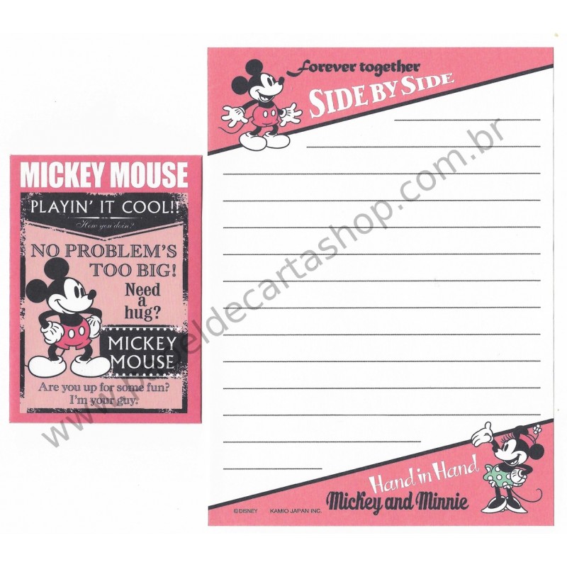 Mini Conjunto de Papel de Carta Disney Mickey Forever Together2 - Kamio Japan