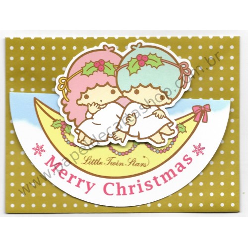 Ano 2014. Cartão Merry Christmas Little Twin Stars (CMA) SANRIO