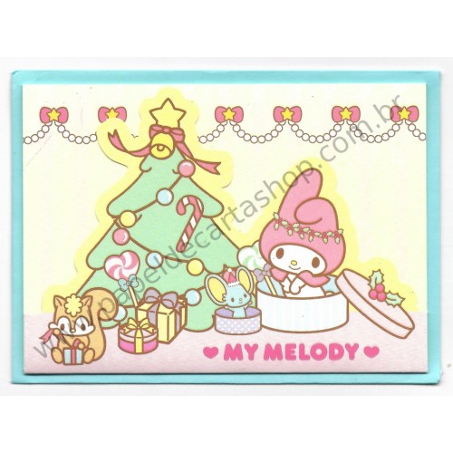 Ano 2014. Cartão Merry Christmas My Melody (TREE) SANRIO