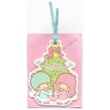 Ano 2013. Cartão Tag Merry Christmas Little Twin Stars TREE SANRIO