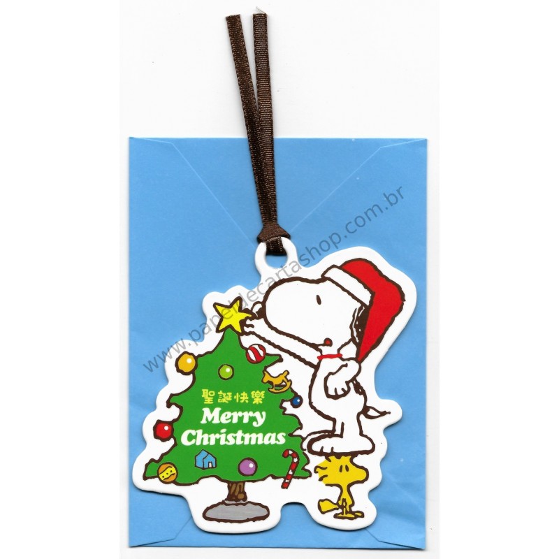 Cartão Tag Merry Christmas Snoopy SN-X Peanuts