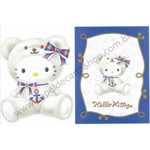 Ano 2002. Conjunto de Papel de Carta Hello Kitty Yokohama Bear Sanrio