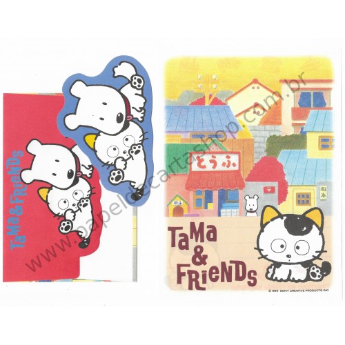 Ano 1990. Conjunto de Papel de Carta Vintage Tama & Friends Sony