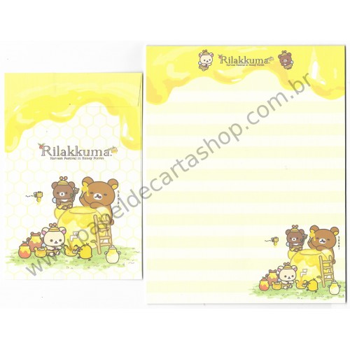 Kit 4 Conjuntos de Papel de Carta Rilakkuma Honey 2017 - San-X