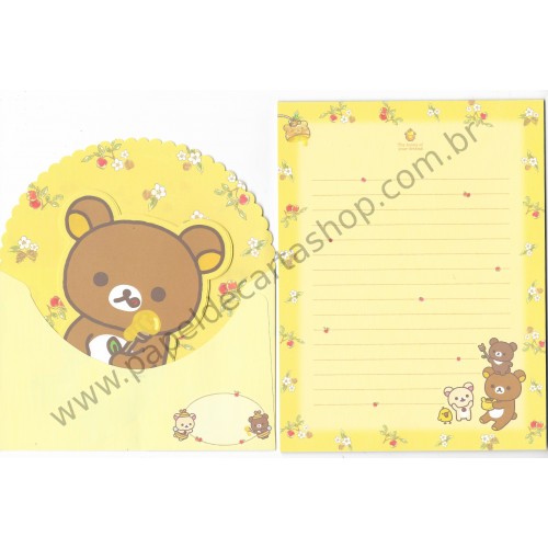 Kit 2 Conjuntos de Papel de Carta Importado Rilakkuma Harvest Festival