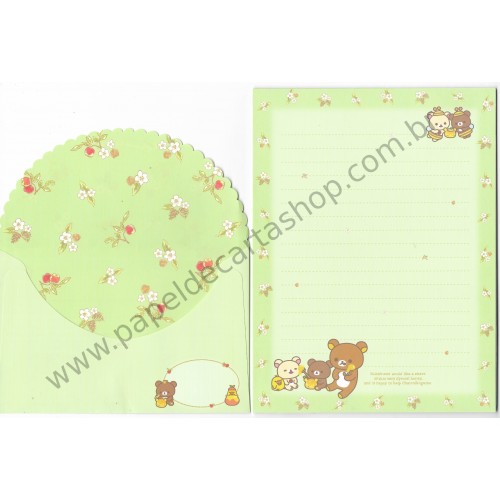 Kit 2 Conjuntos de Papel de Carta Importado Rilakkuma Harvest Festival