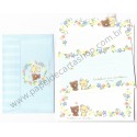 Conjunto de Papel de Carta Importado Rilakkuma Meets Chairoikoguma