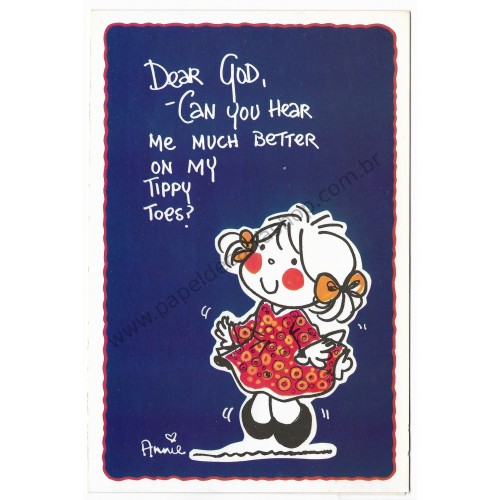 Notecard Importado Dear GOD Christmas Annie (CAZ)