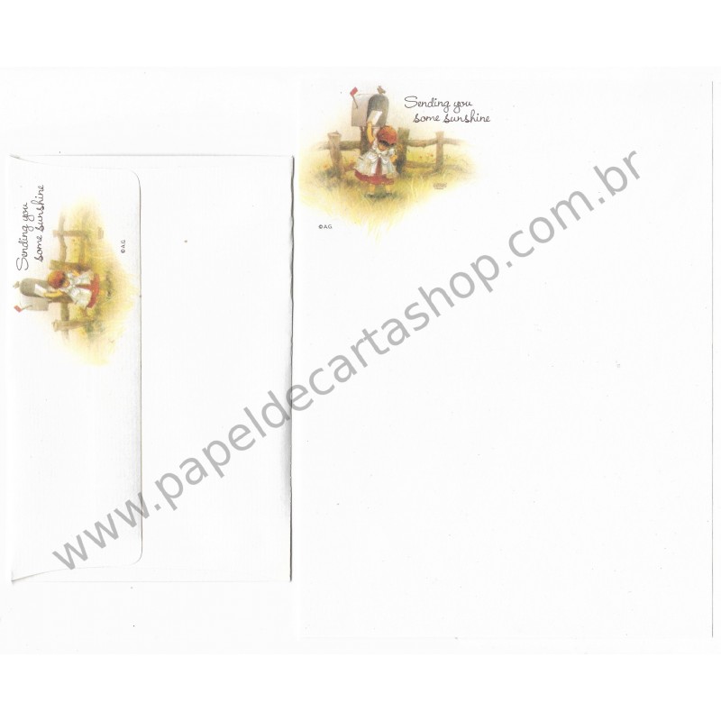 Conjunto de Papel de Carta Antigo Importado Barbi Sargent Gretchen AG
