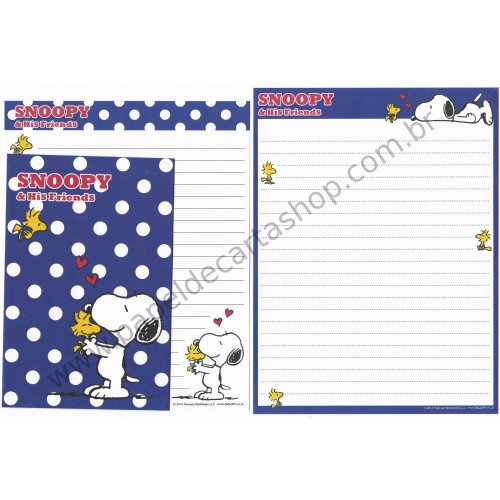 Kit 2 Conjuntos de Papel de Carta Snoopy & His Friends Peanuts 2014