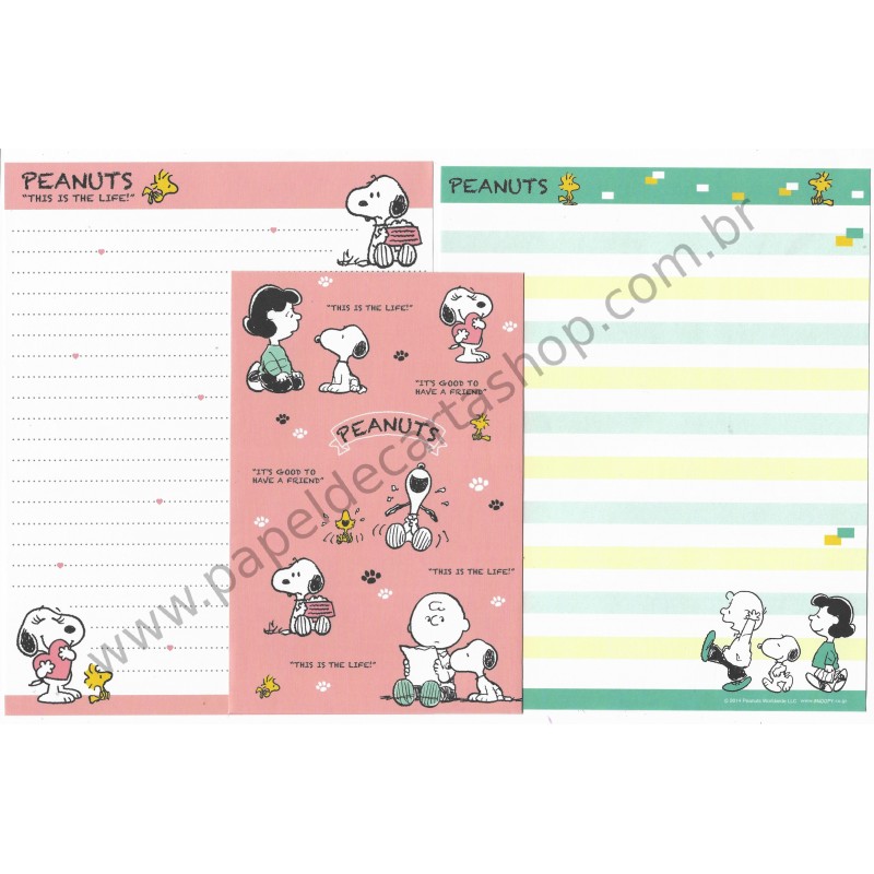 Kit 2 Conjuntos de Papel de Carta Peanuts This is the Life 2014