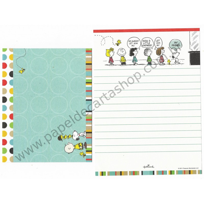 Conjunto de Papel de Carta Snoopy My Friends - Vintage Peanuts Hallmark