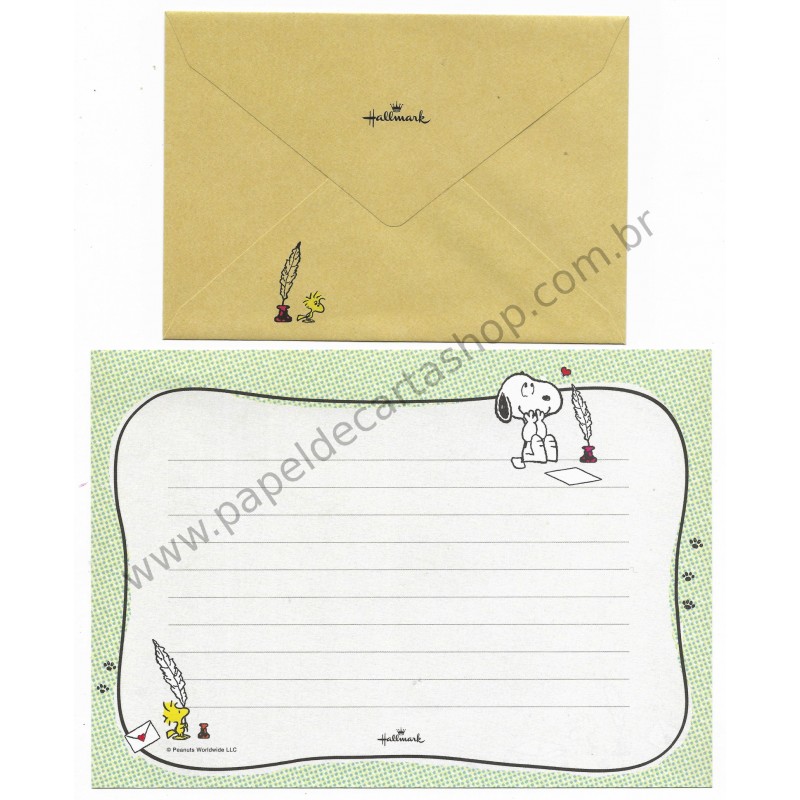 Conjunto de Papel de Carta Snoopy Pen Hallmark
