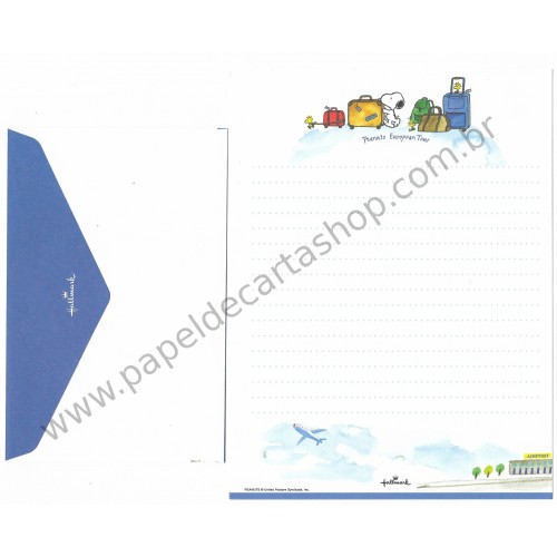 Conjunto de Papel de Carta Peanuts European Tour CAZ Hallmark