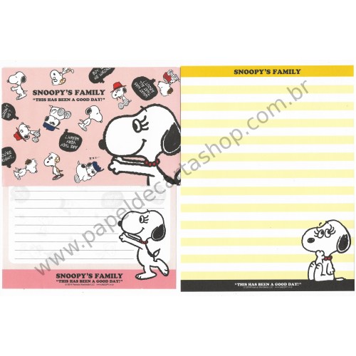 Kit 2 Conjuntos de Papel de Carta Snoopy's Family Peanuts 2014