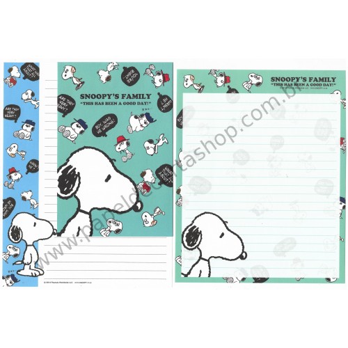 Kit 2 Conjuntos de Papel de Carta Snoopy's Family Peanuts 2014