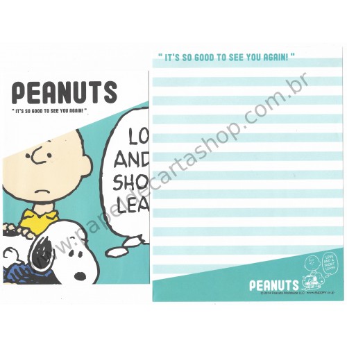 Kit 4 Conjuntos de Papéis de Carta Snoopy See You Again Peanuts 2014