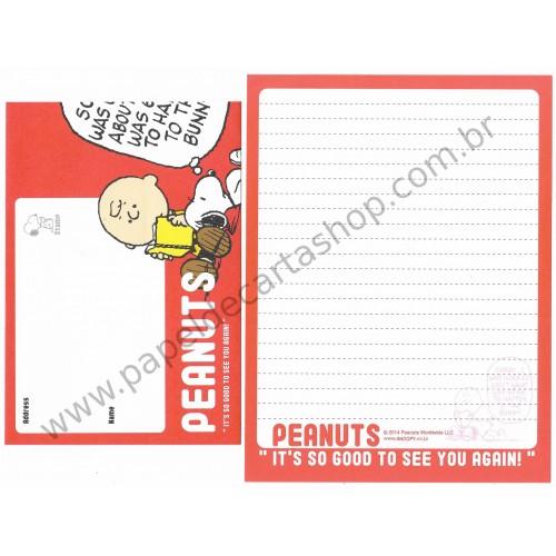 Kit 4 Conjuntos de Papéis de Carta Snoopy See You Again Peanuts 2014