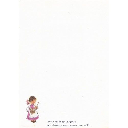 Papel de Carta Antigo Cromocart Menininhas 4 COM FRASE