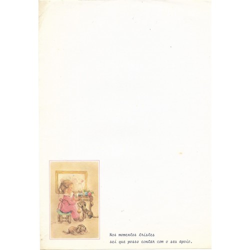 Papel de Carta Antigo Cromocart Menininhas 8 COM FRASE