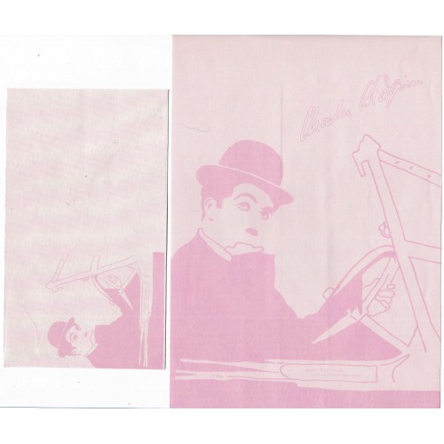 Ano 1987. Conjunto de Papel de Carta Chaplin Bubbles CRS 1