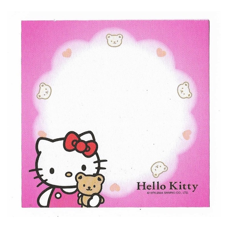 Ano 2004. Nota Hello Kitty & Bear QUA Sanrio