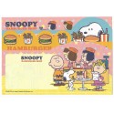 Kit 4 Notas GRANDES Snoopy Hamburger Shop Hallmark Japan