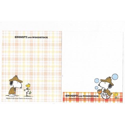 Kit 2 Notas Snoopy Letter Sanrio Peanuts Japan