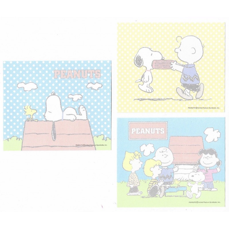 Kit 3 Notas Snoopy & Woodstock Peanuts Japan