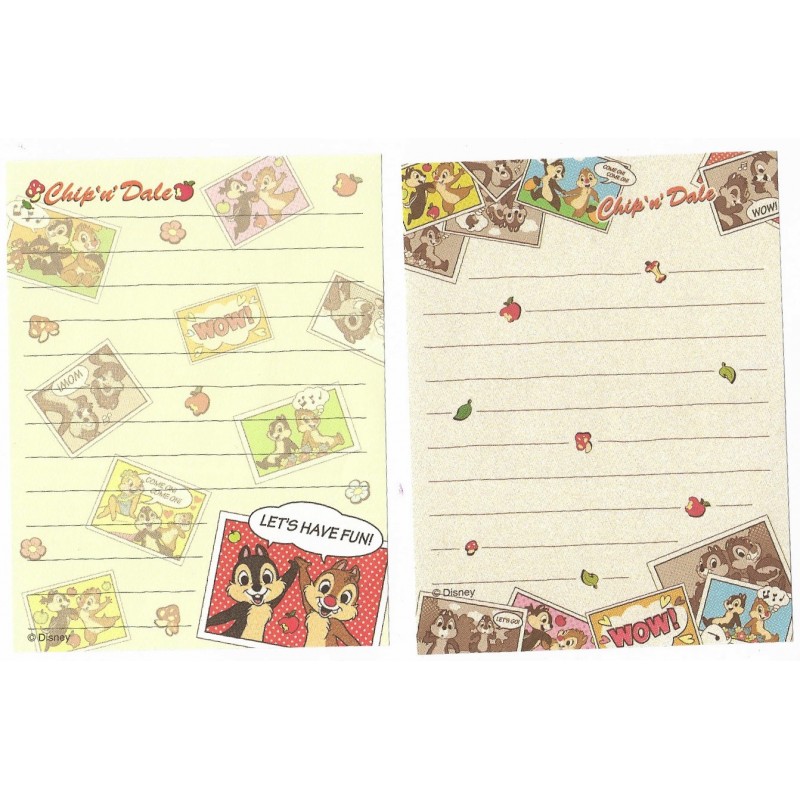 Kit 2 Notas Importadas Grande Chip'n'Dale Disney