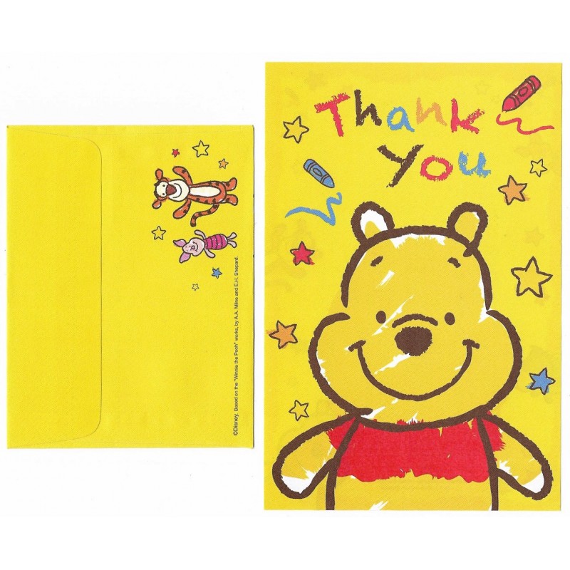 Mini Conjunto de Papel de Carta Disney POOH Thank You Japan