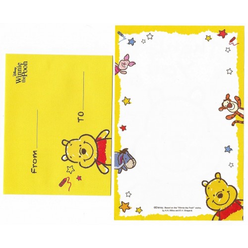 Mini Conjunto de Papel de Carta Disney POOH Thank You Japan