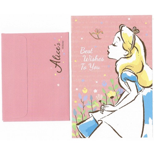 Mini Conjunto de Papel de Carta Disney ALICE Best Wishes for You Japan