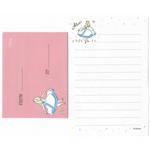 Mini Conjunto de Papel de Carta Disney ALICE Best Wishes for You Japan