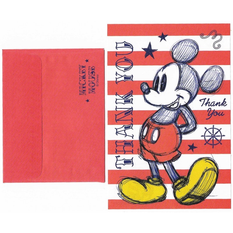 Mini Conjunto de Papel de Carta Disney MICKEY Thank You Japan