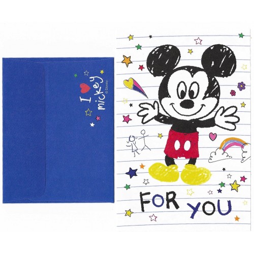 Mini Conjunto de Papel de Carta Disney MICKEY For You Japan