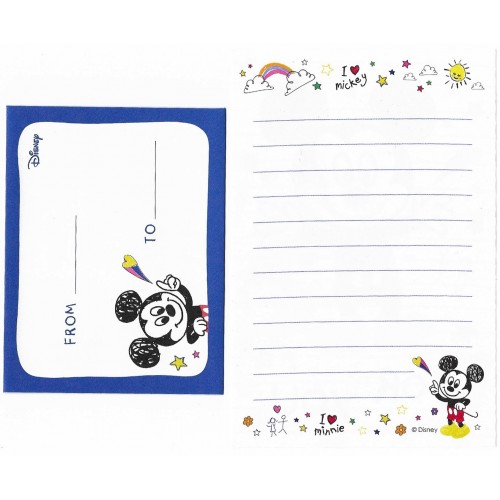 Mini Conjunto de Papel de Carta Disney MICKEY For You Japan